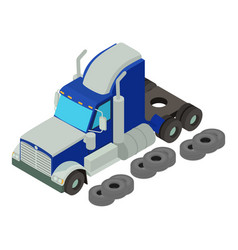 Tire Service Icon Isometric Semi Trailer