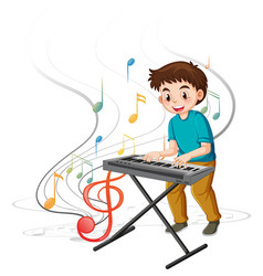 A Boy Playing Electronic Keyboard