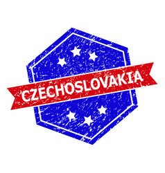 Hexagonal Bicolor Czechoslovakia Watermark