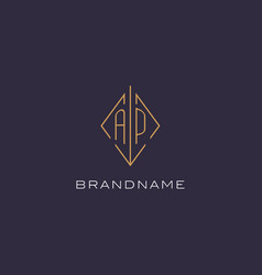 Initial Letter Ap Logo Monogram With Diamond