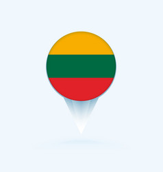 Map Pointer With Flag Of Lithuania