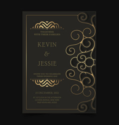 Elegant Wedding Invitation With Pattern Motif