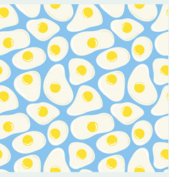 Fried Eggs Motifs On Light Blue Background