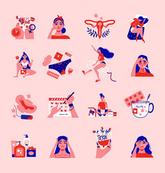 Menstruation Pms Icon Set