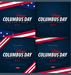 Set Of Columbus Day Sale Promotion Advertising