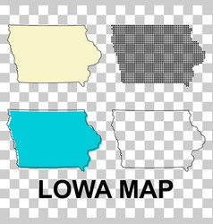 Set Of Iowa Map United States Of America Flat