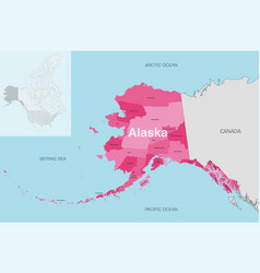 Alaska State Counties Map With Neighbouring