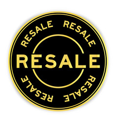 Black And Gold Color Round Label Sticker