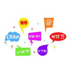 Color Set Swear Speech Bubble