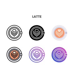 Latte Icons Set With Different Styles