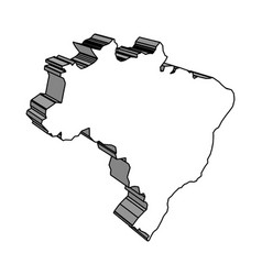 Brazil Isolated 3d Silhouette Map