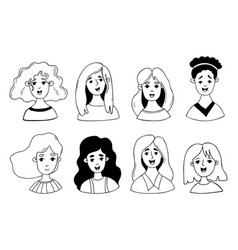 Collection Cute Female Cartoon Faces