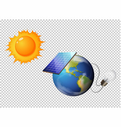 Diagram Showing Sun And Solar Cell On Earth