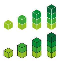 Green Cubes Stacked Artfully Clean Modern Design