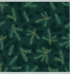 Green Pine Tree Branches Seamless Pattern