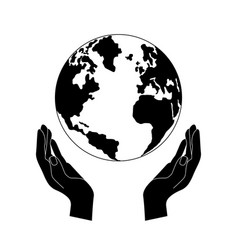 Hands Holding Earth Globe Poster Banner Save The