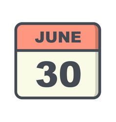 June 30th Date On A Single Day Calendar