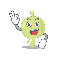 Lymph Node Mascot Design Style Showing Okay