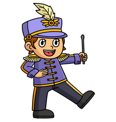 Mardi Gras Boy Marching Band Cartoon Clipart