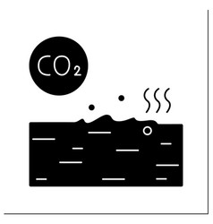 Ocean Co2 Pollution Glyph Icon