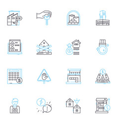 Retail Territory Linear Icons Set Sales