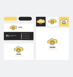 Saas Logo Design With Editable Slogan Branding