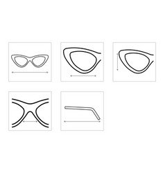 Set Of Glasses Size Chart Measurement Eye Frame