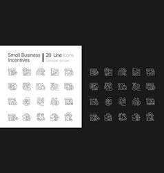 Small Business Incentives Linear Icons Set