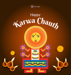 Happy Karwa Chauth Banner Design Template