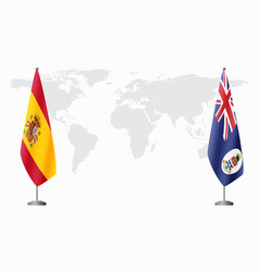 Spain And Cayman Islands Flags For Official