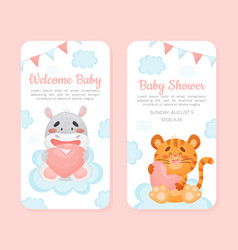 Baby Shower Invitation Card With Cute Animal