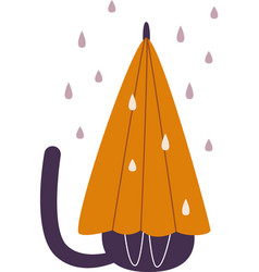 Cat Hiding Under Umbrella