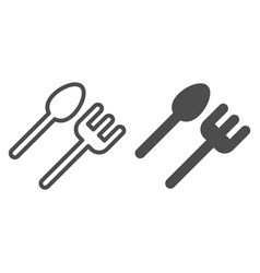 Cutlery Line And Solid Icon Spoon Folk