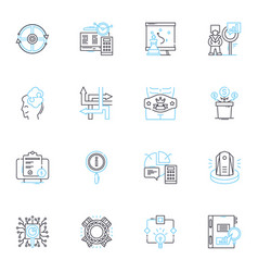 Evaluation Planning Linear Icons Set Assessment