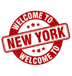 Welcome To New York Stamp Round Sign