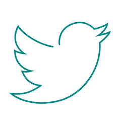 Blue Twitter Bird Line Iconsvg