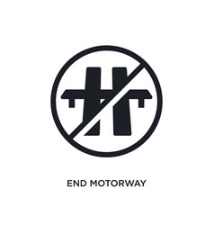 Black End Motorway Isolated Icon Simple Element