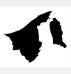 Brunei Isolated Silhouette Map