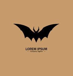 Logo Of A Bat Icon Silhouette Design On Light