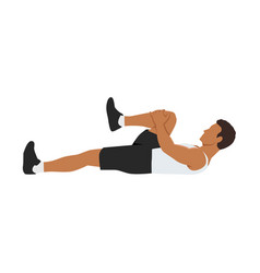 Man Doing Prone Hamstring Stretch Or Laying