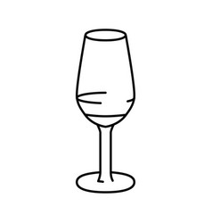 Liquid Wine Glass Line Icon