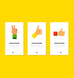 Positive Hand Gestures Flat Icon Set