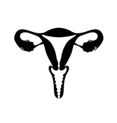 Black Silhouette Of Female Uterus Flat