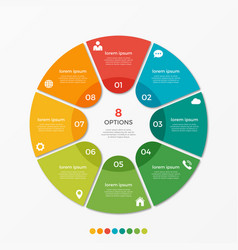 Circle chart infographic template with 4 options Vector Image