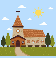 Flat Design Church Building