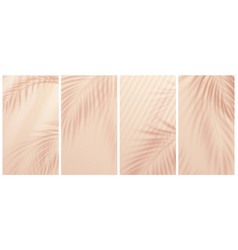 Palm Leaves Shadow Overlay On Beige Background