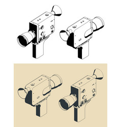 Vintage Movie Camera Isometric