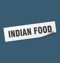 Indian Food Sticker Square Sign