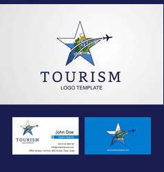 Travel San Marino Flag Creative Star Logo