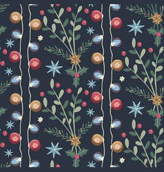 Dark Christmas Seamless Pattern With Lights